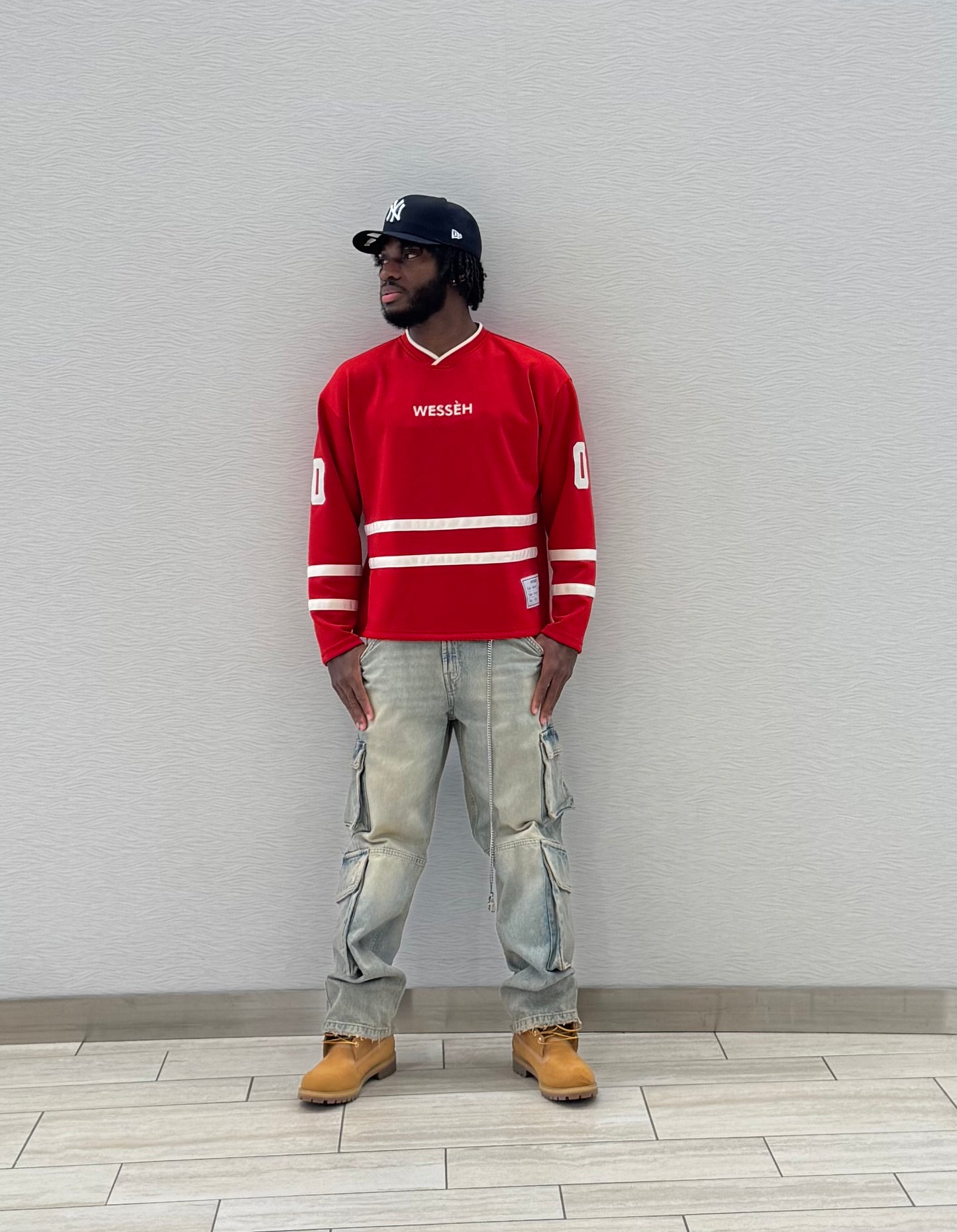 HOCKEY JERSEY LONG SLEEVE ‘RED’